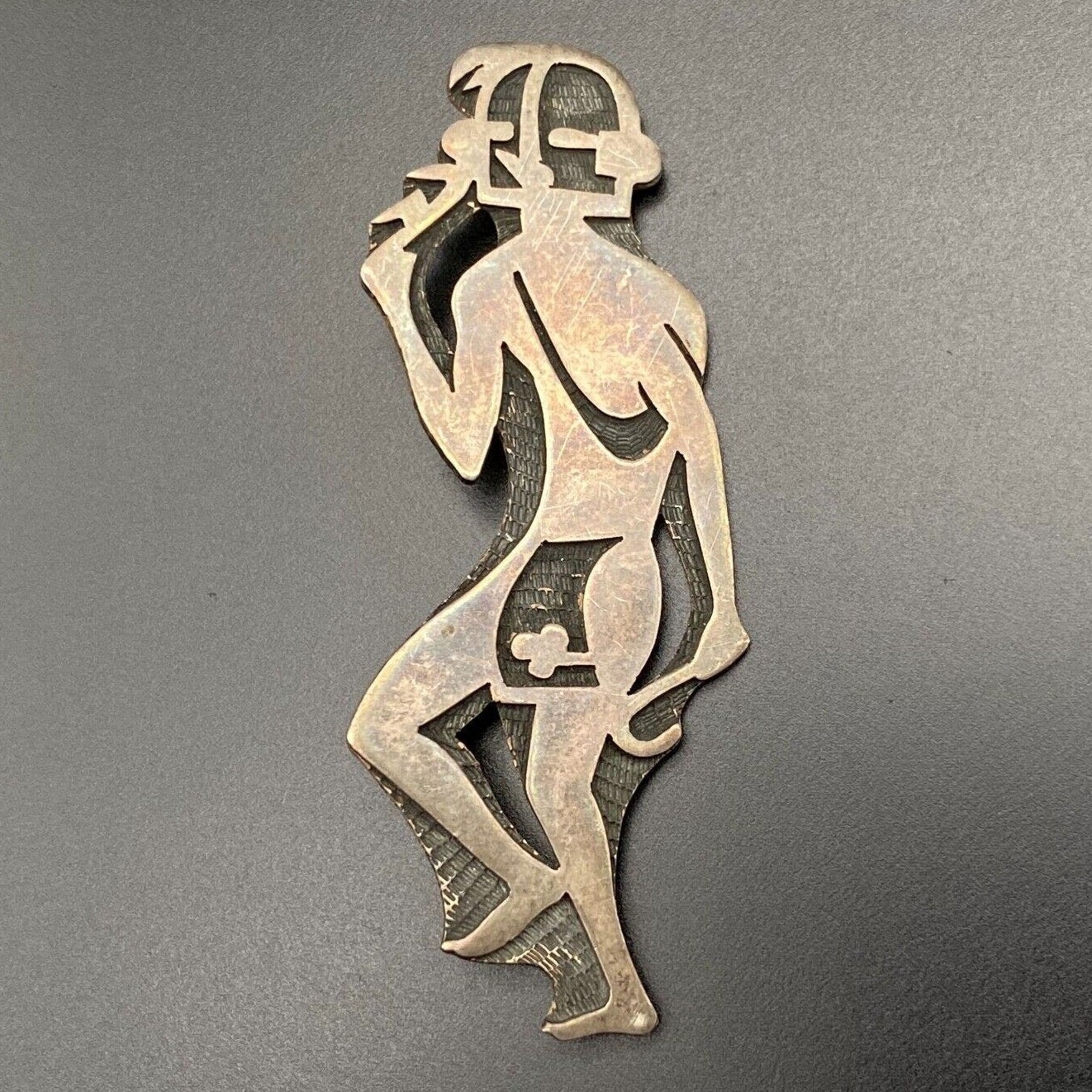 Vintage Hopi Bernard Dawahoya Native Fertility Kachina Silver Pin Brooch