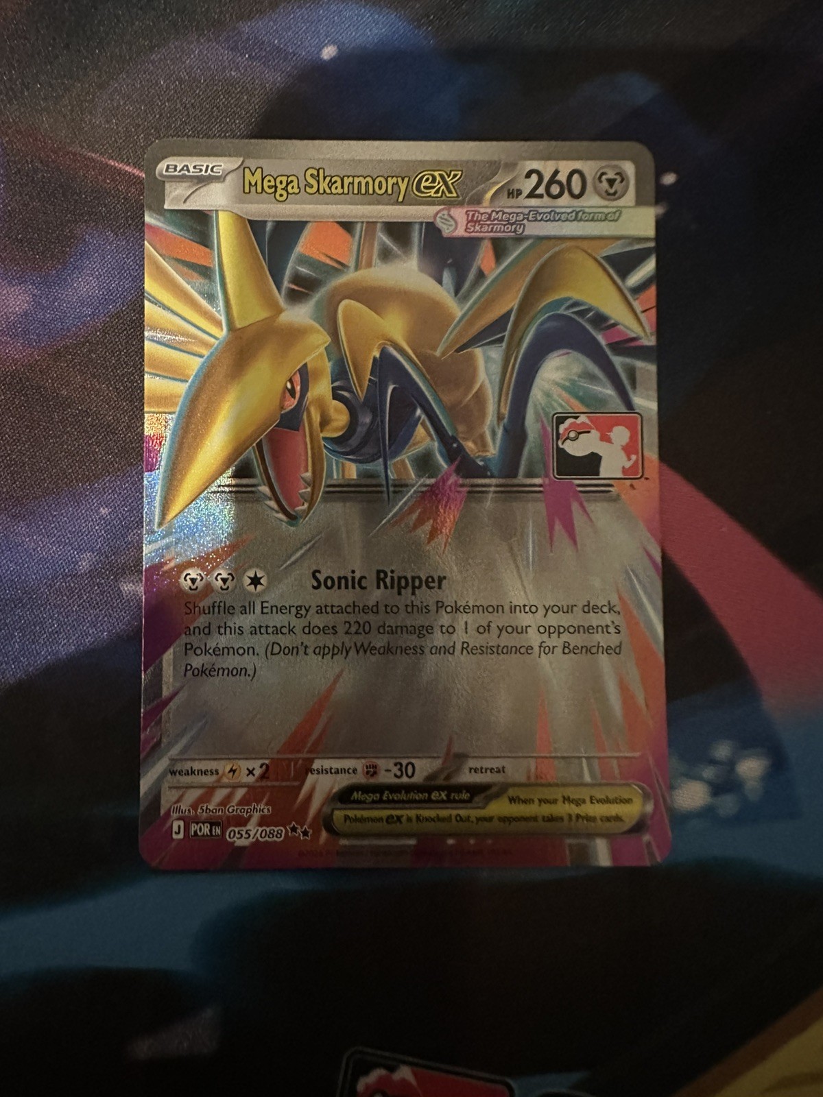 Pokémon TCG Mega Skarmory ex Prize Pack 055/088 Holo Play Stamp
