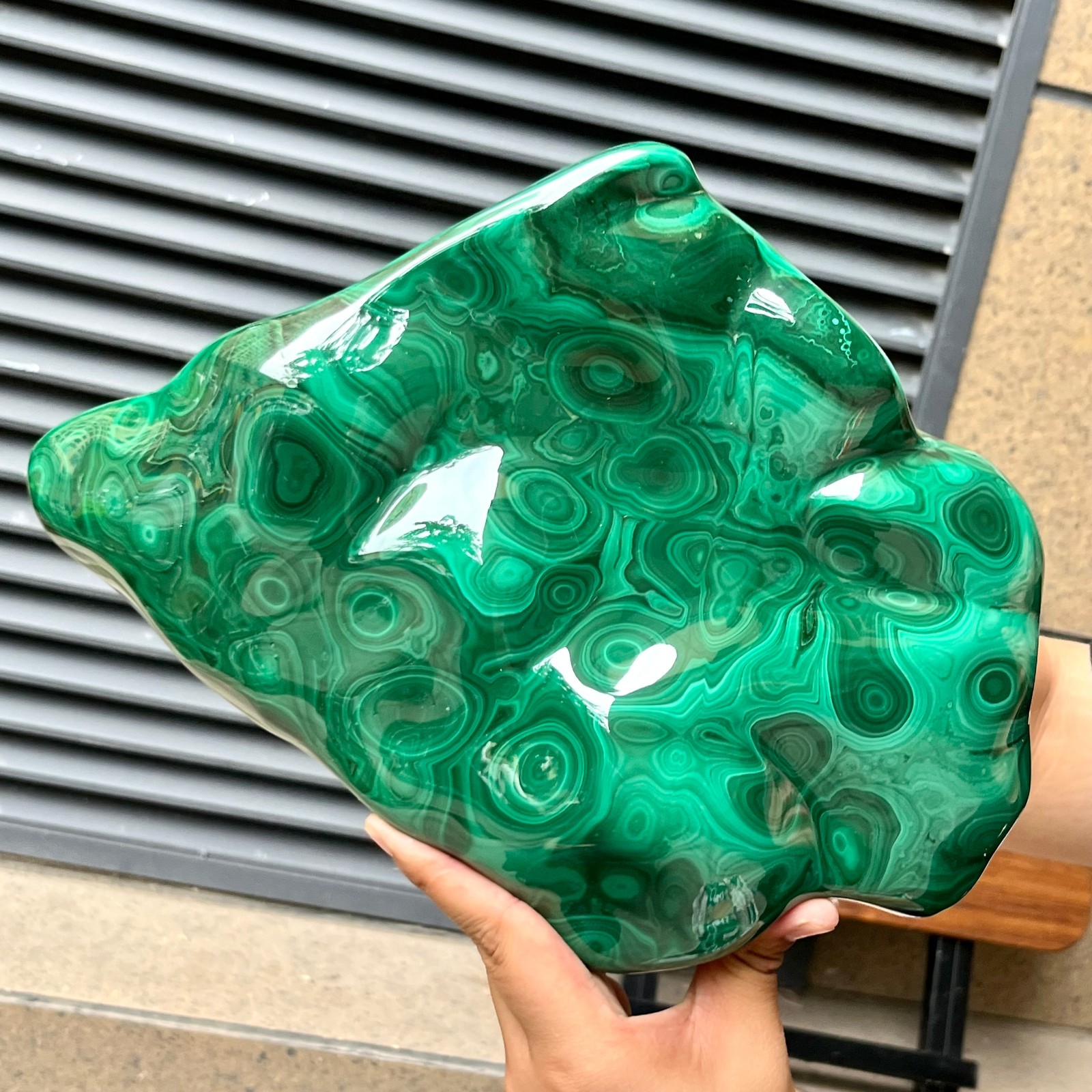 15.8 lb  Natural Green Malachite Polished Freeform Premium Display Stone Art
