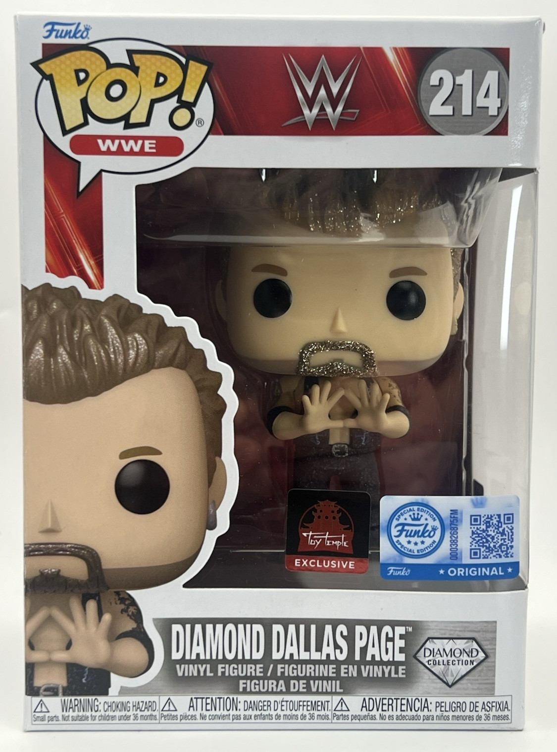 Funko Pop Diamond Dallas Page #214 Toy Temple Exclusive + PROTECTOR Case