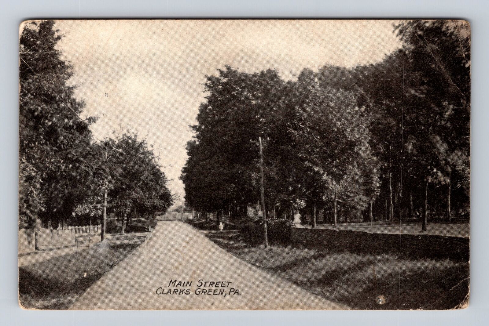 Clarks Green PA-Pennsylvania, Panoramic View Main Street, Vintage Postcard