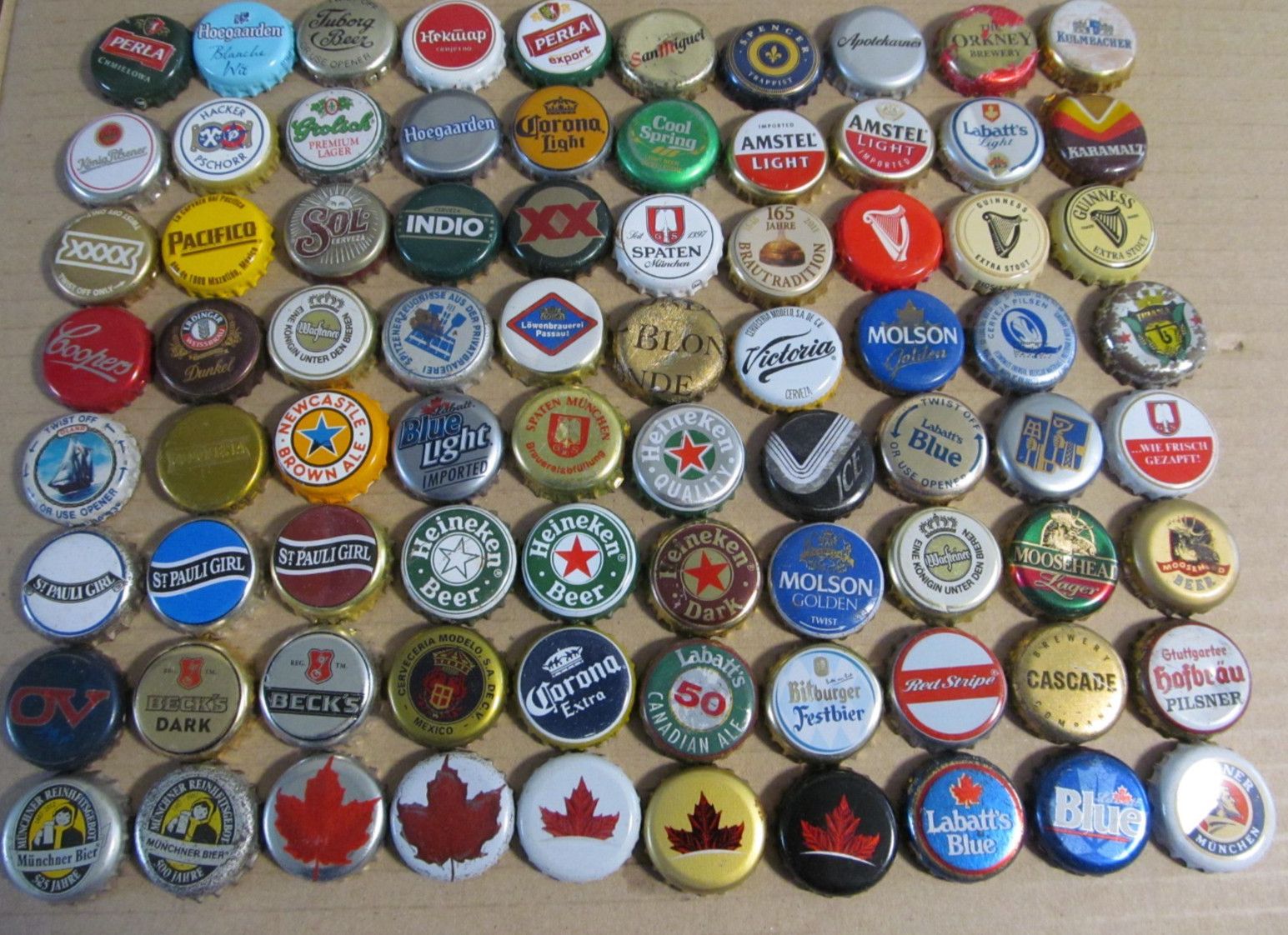 80 INTERNATIONAL FOREIGN NON-USA MOST OBSOLETE RETIRED  BEER BOTTLE  CAPS A-57