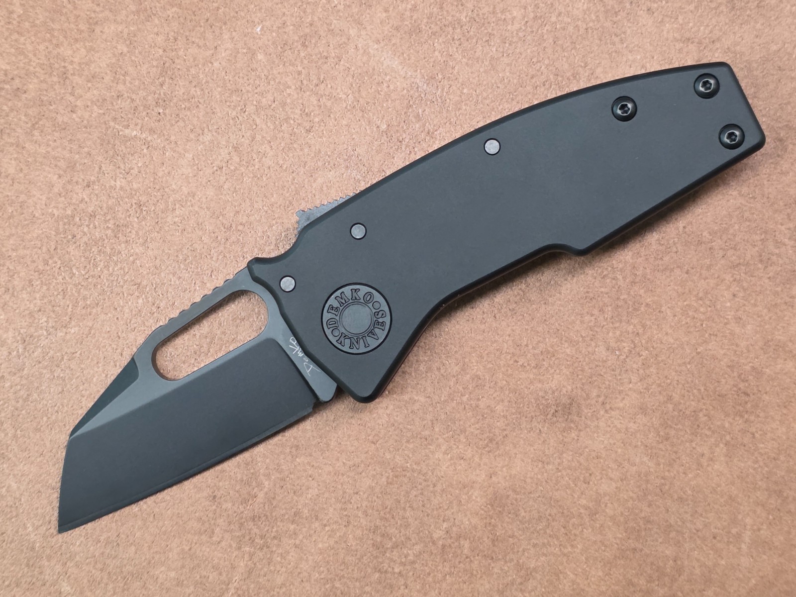 Demko Nano-Shark Stealth DLC CPM 20CV Black Aluminum Handles