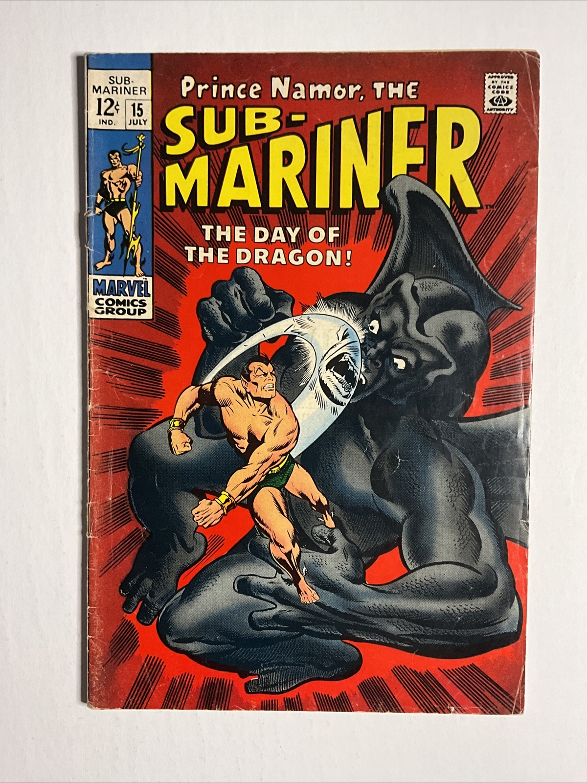 Sub-Mariner #15 (1969) 6.0 FN Silver Age Marvel Comic Book Dragon Man App