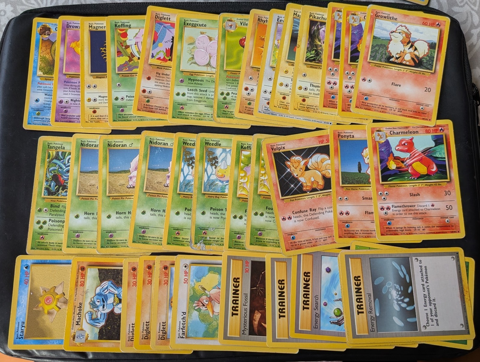 Vintage base set 1 fossil jungle and rocket pokemon tgc cards lot bundle x37