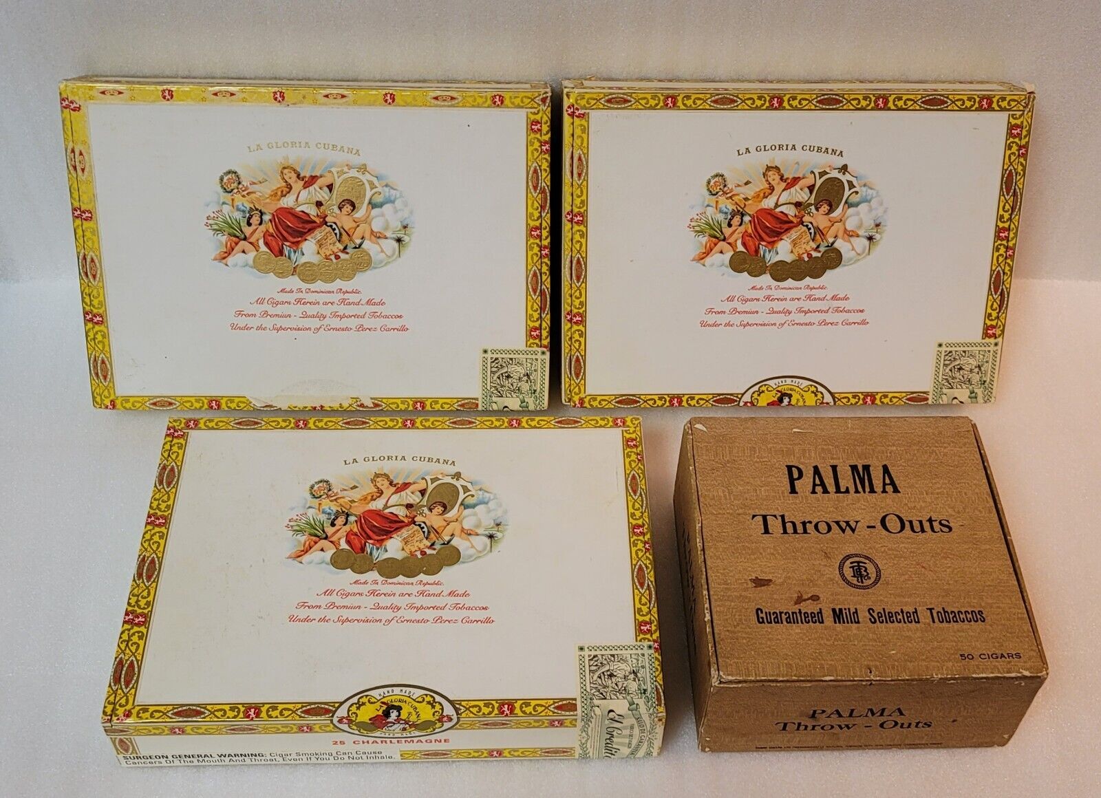 La Gloria Cubana & Palma Throw Outs Cigar Boxes