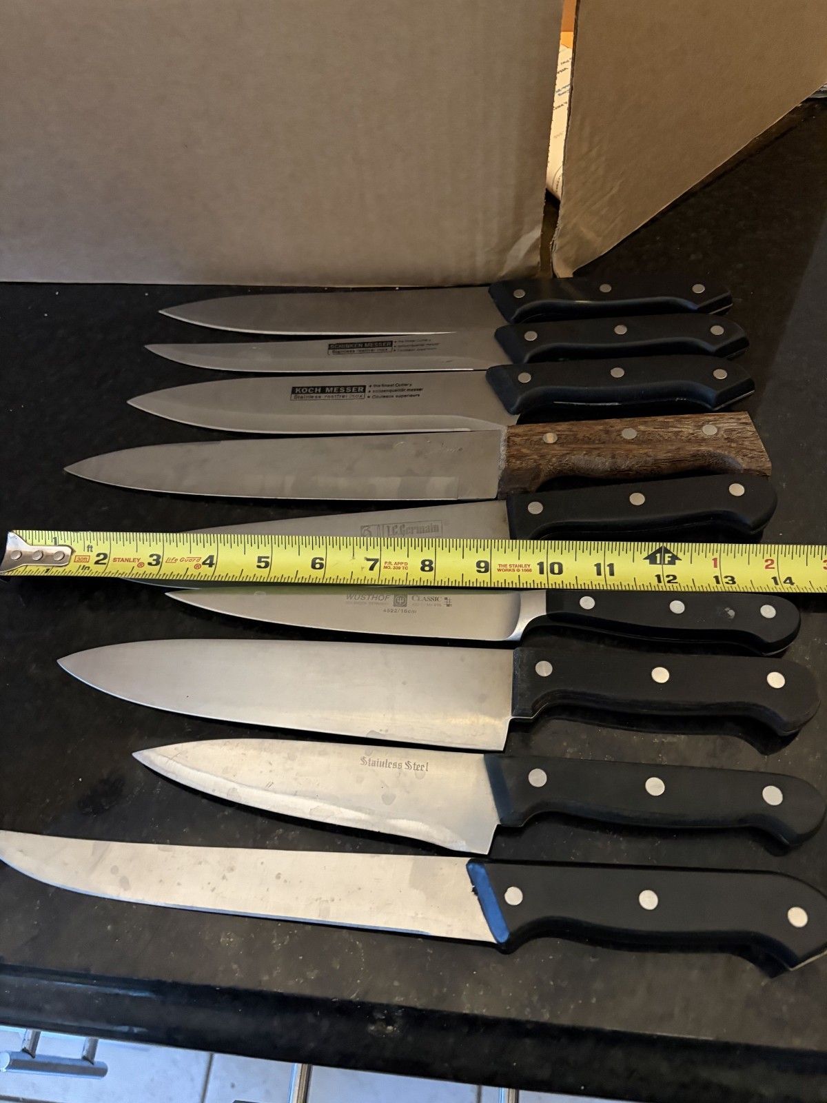 Vintage Kitchen Knife Lot 9 Wusthof Classic Pierre Santini L’Eperon Rostfrei Ino