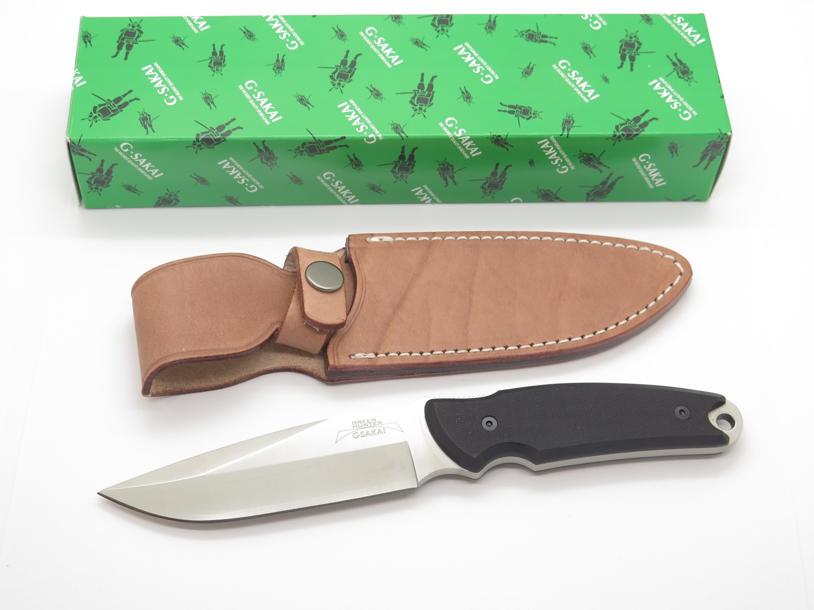 G. Sakai Seki Japan Green Hunter VG-10 San Mai G10 Fixed Blade Hunting Knife G. Sakai Seki Japan Green Hunter VG-10 San Mai G10 Fixed Blade Hunting Knife