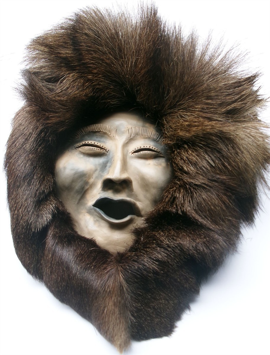 Raku Pottery Mask IRA Merrill Wolverine Ruff Alaska 17\
