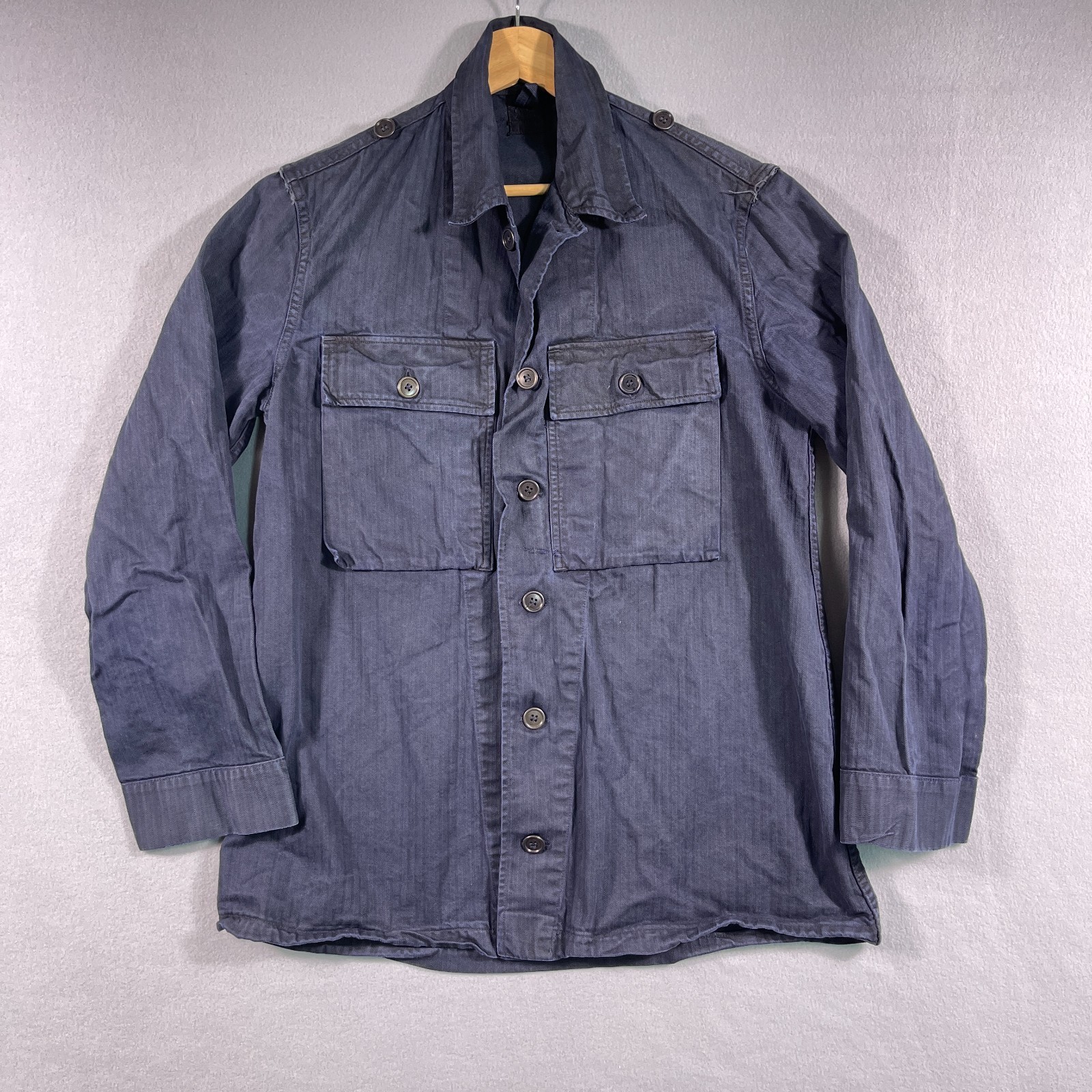 Vintage 60's Dutch Military HBT Jacket Mens Size 100 Navy Blue 1967 Field Coat Vintage 60's Dutch Military HBT Jacket Mens Size 100 Navy Blue 1967 Field Coat