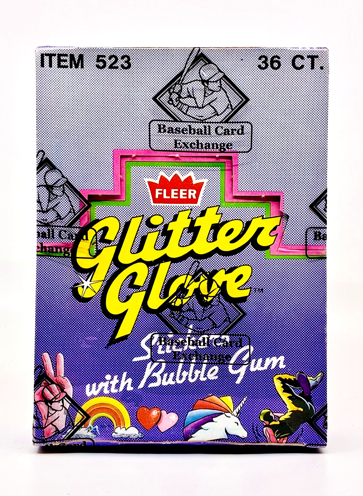 1984 Fleer Glitter Glove BBCE Full 36 Wax Pack Box Baseball Card Exchange - Rare