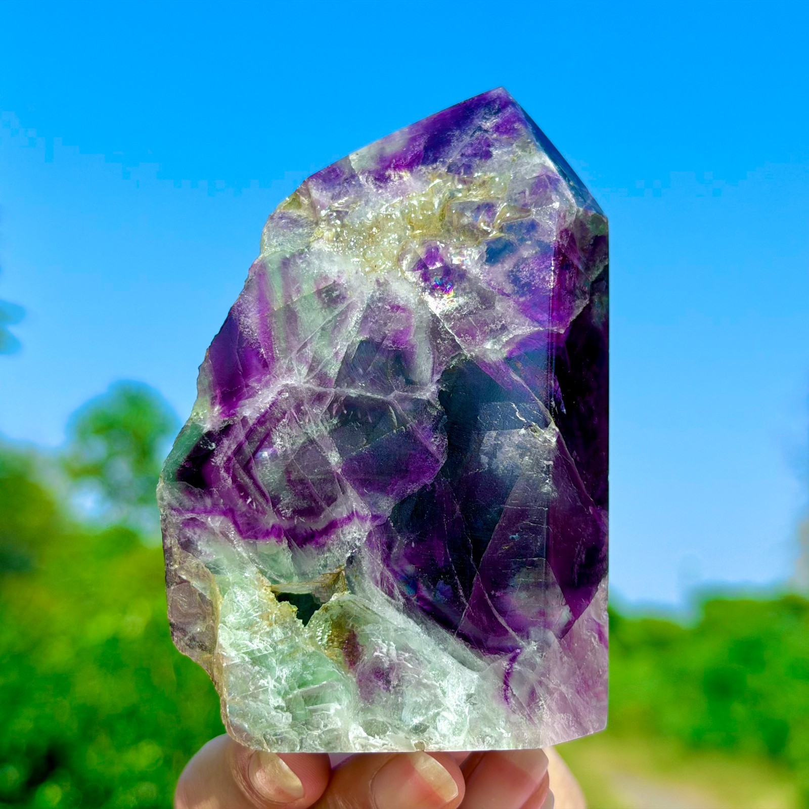 1.16LB Rare Natural Fluorite Quartz Crystal Freeform Mineral Specimen Healing