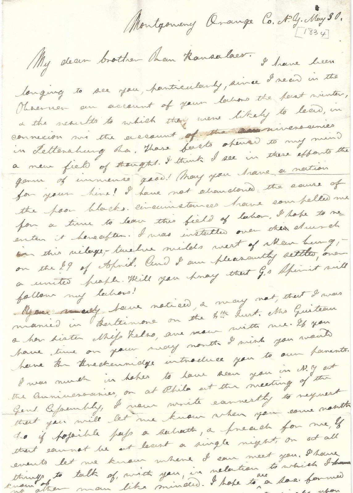Rev. Guiteau, Relative Of Assassin, Writes To Missionary Of Virginia Slaves