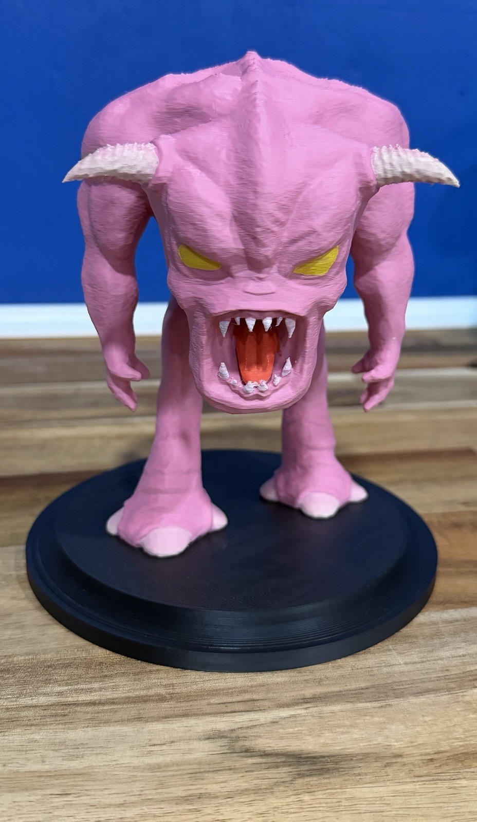 3D Printed Pinky  Doom Monster - Hand Painted 6” Statue on Black Base