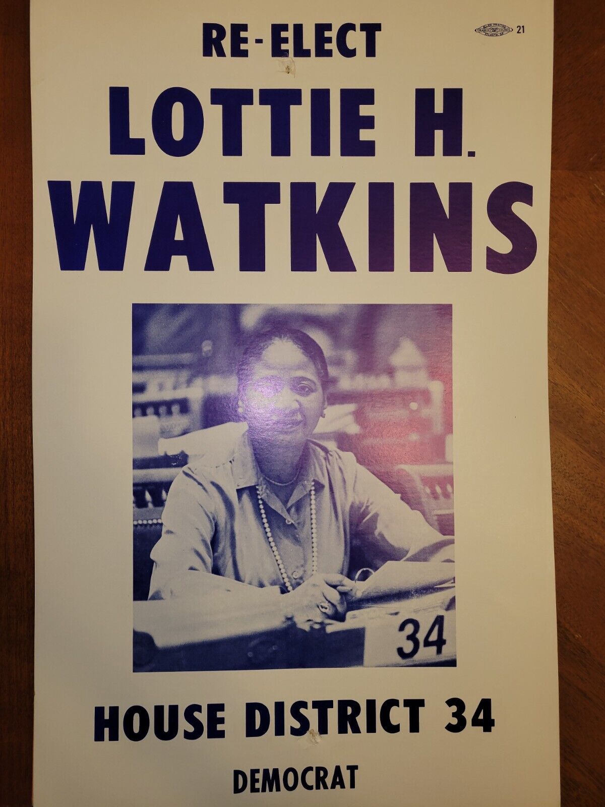 Super Rare Vintage Original lottie watkins 1980 campaign poster