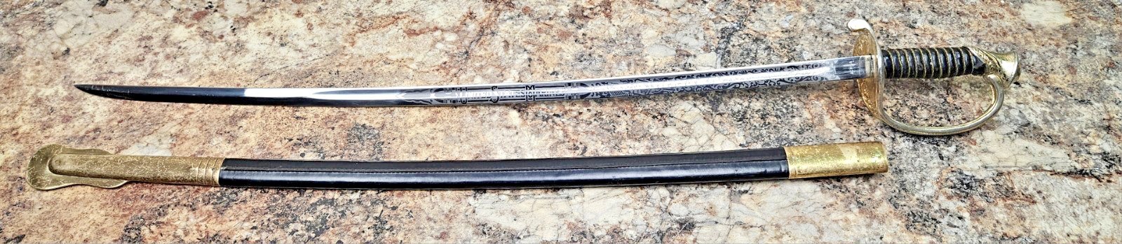 Vintage U.S. Marine Corps Dress Sword 30” With Matching Scabbard