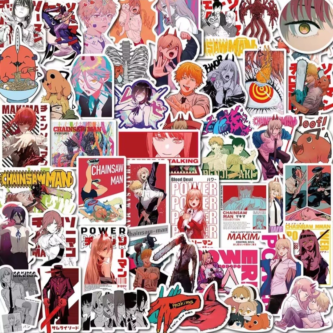 20Pcs Random Anime Cool Chainsaw Man Stickers Skatboard Phone Laptop