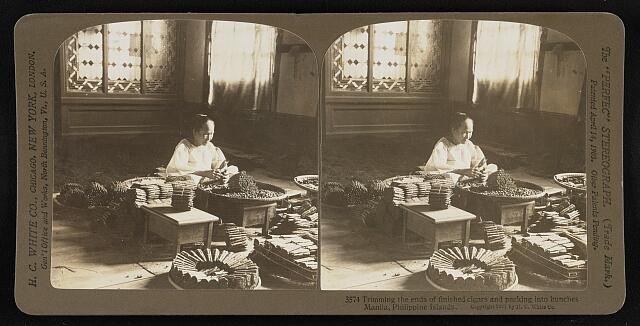 Photo:Manila Philippine Islands 1907 Cigar Factory Packing Cigars Worker