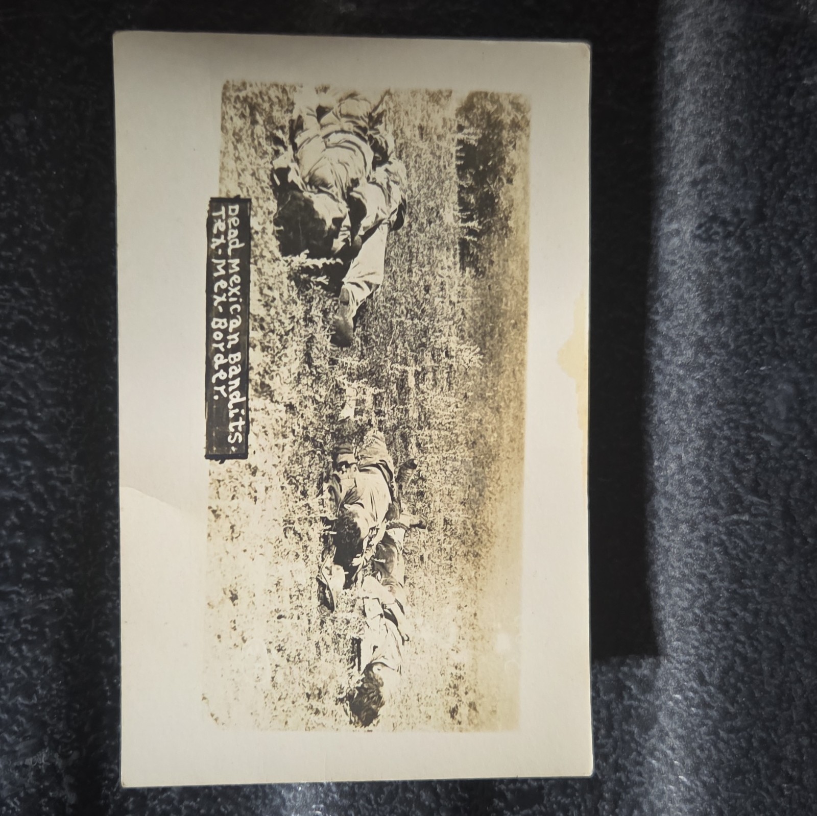 RPPC Postcard Dead Mexican Bandits Border War Mexican 1900-1910 vintage photo