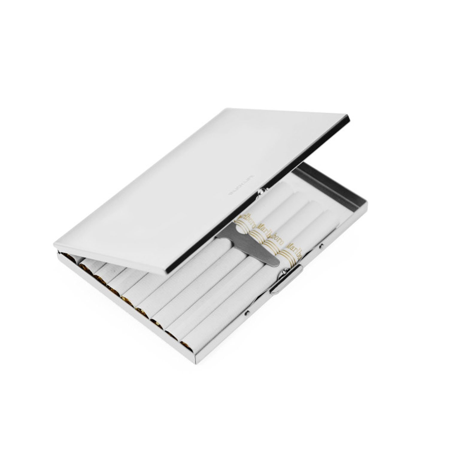 Extra Slim Stainless Steel Cigarette Case Holds 9 Cigarette Regular Size 84mm...
