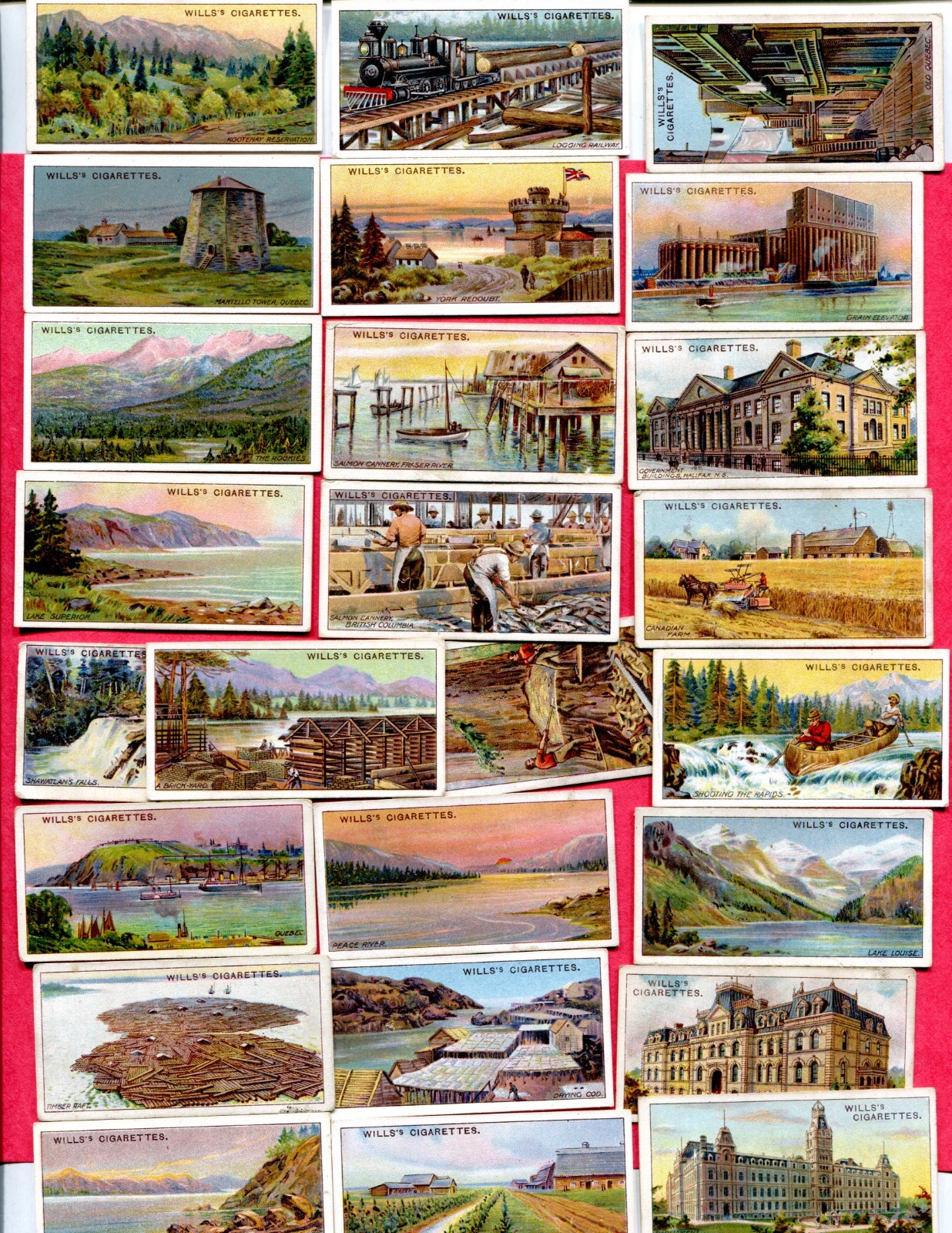 1914 W.D. & H.O. WILLS OVERSEAS DOMINIONS CANADA 25 DIFFERENT TOBACCO CARD LOT 1914 W.D. & H.O. WILLS OVERSEAS DOMINIONS CANADA 25 DIFFERENT TOBACCO CARD LOT