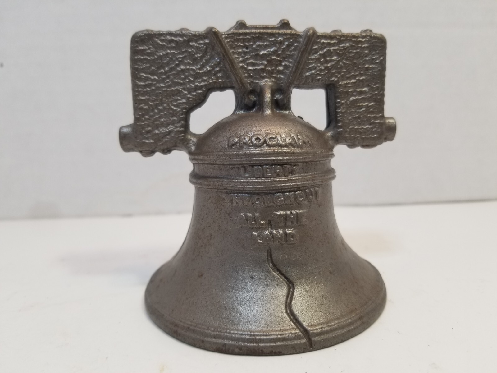 Vintage Cast Iron Liberty Bell Bank 3 1/2\