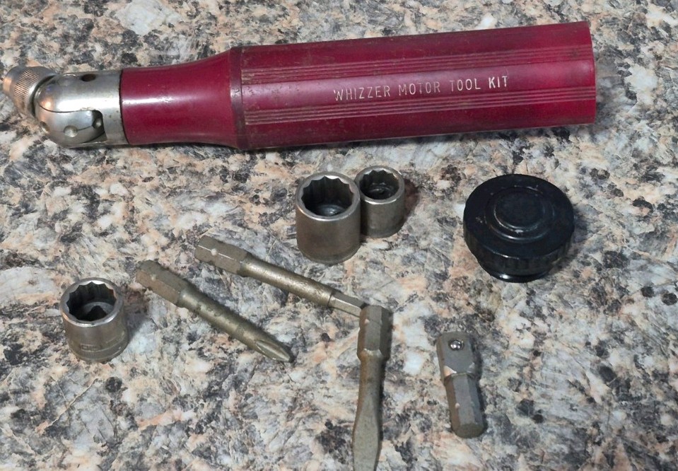 Whizzer Motor Bike Tool Kit By HALLOWELL 3 Bits & 4 Sockets Rare 