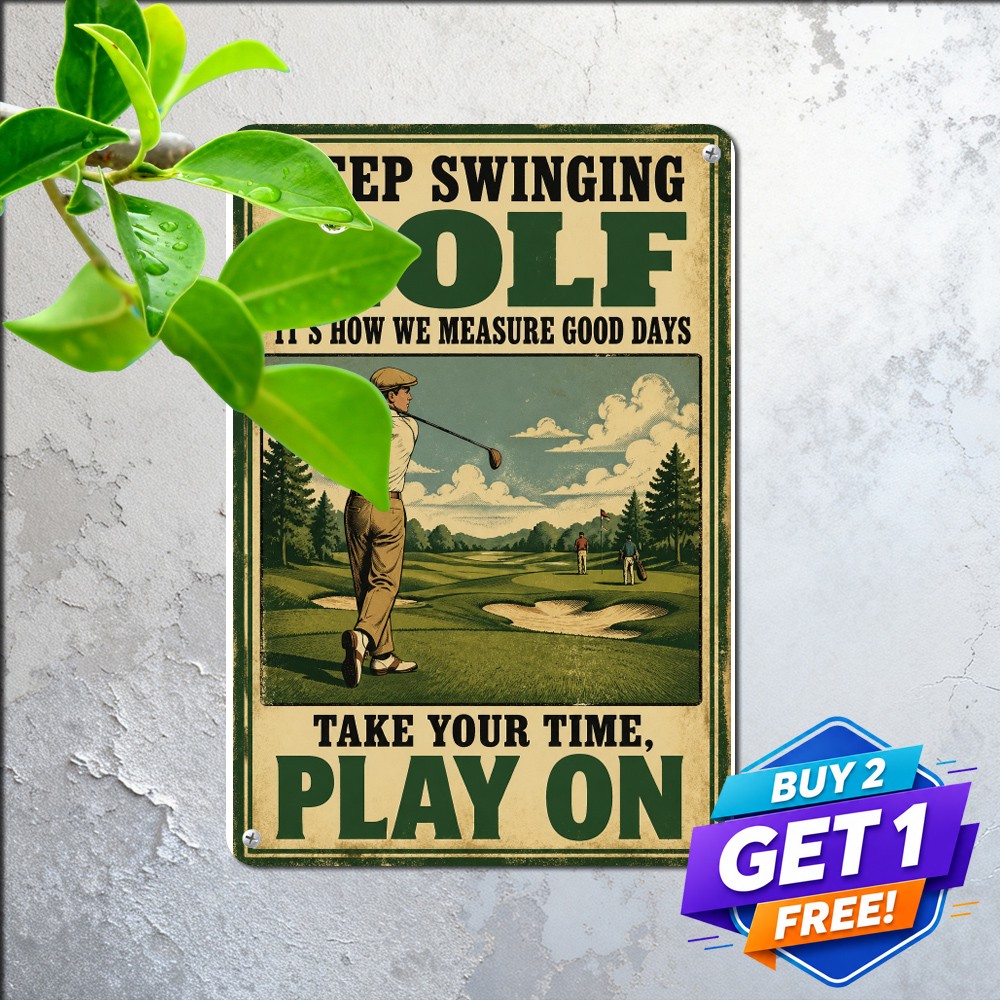 Stop Golfing When Old Tin Sign Funny Sports Club Man Cave Wall Metal Plaque 8x12