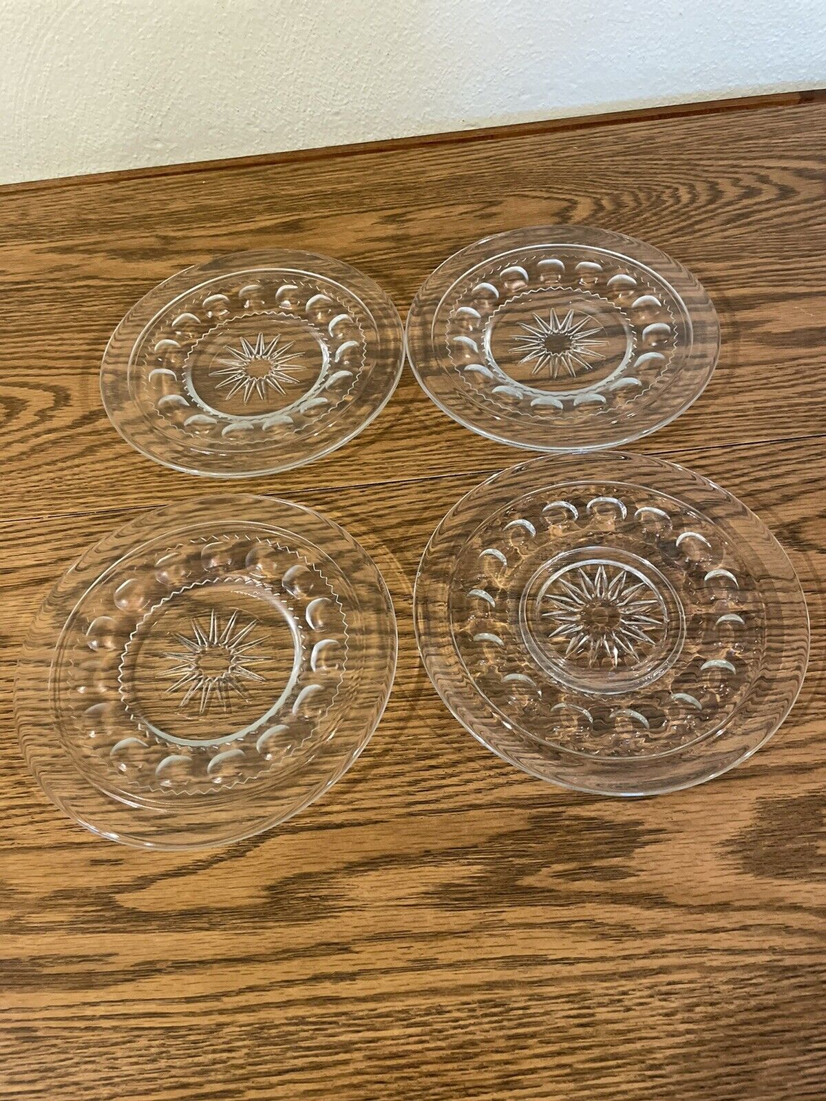 Set of 4~ Vtg Indiana Glass Clear 7 1/4\