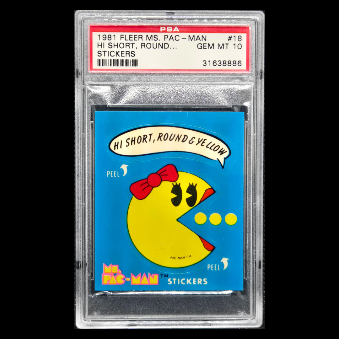 PSA 10 Rookie 1981 FLEER MS. PAC-MAN STICKERS #18 Hi Short, Round