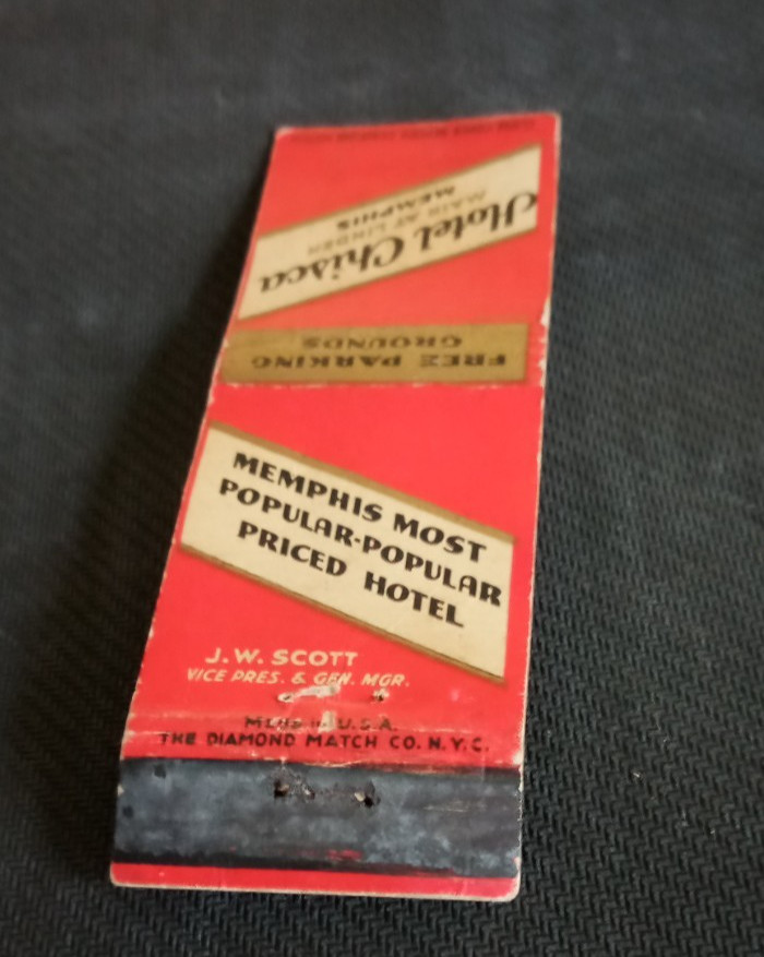 Memphis, Tn. Matchbook Hotel Chisca, J. W. Scott Mgr.