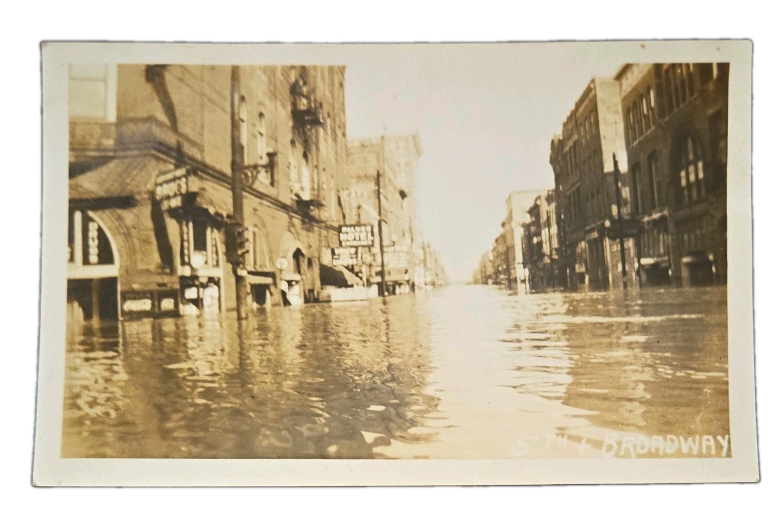 Antique 1937 RPPC Photo Postcard Lot 2 Paducah Kentucky Flood International Shoe