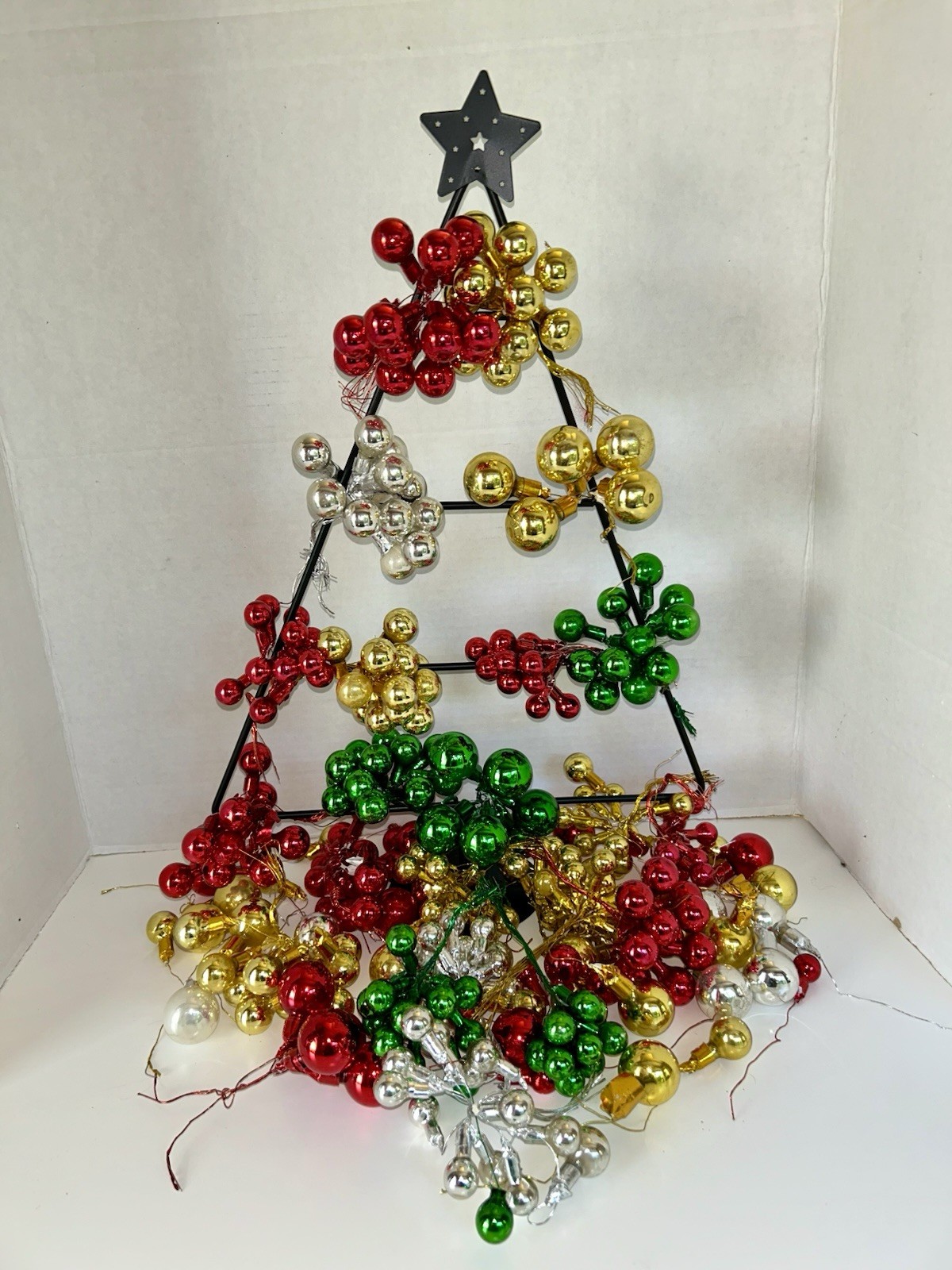 VTG Lot Approx 239 Glass Berry Pick Christmas Ornaments Red Gold Silver Green