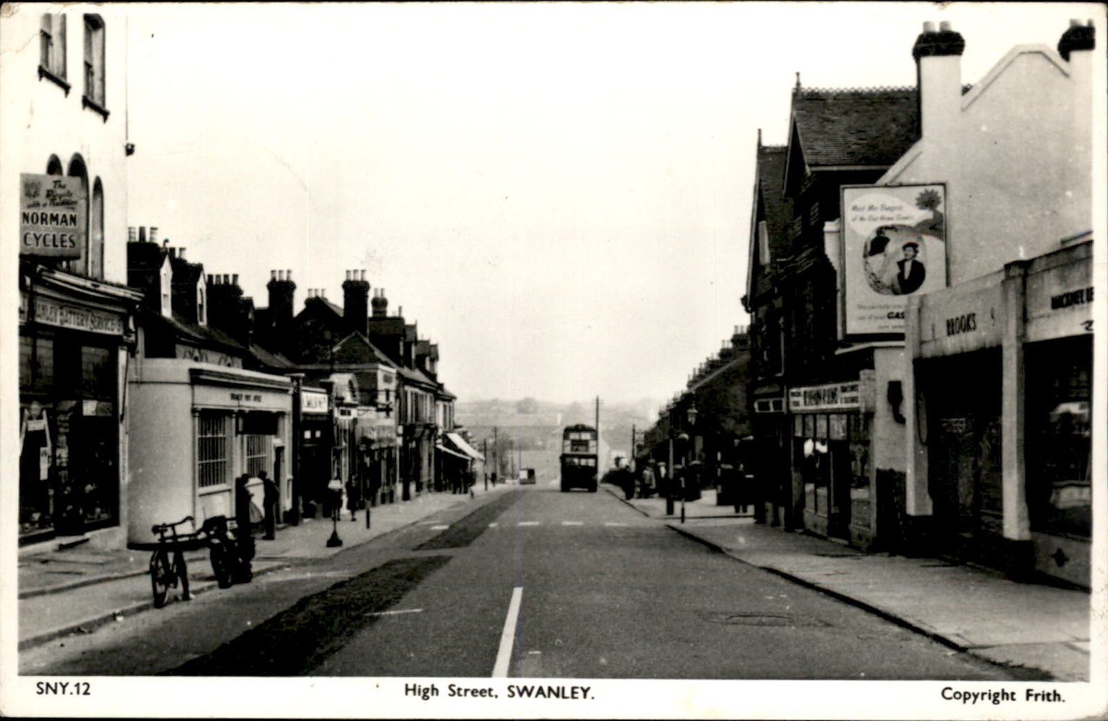 Swanley High Street Frith c1900s-10s Real Photo Vintage Postcard