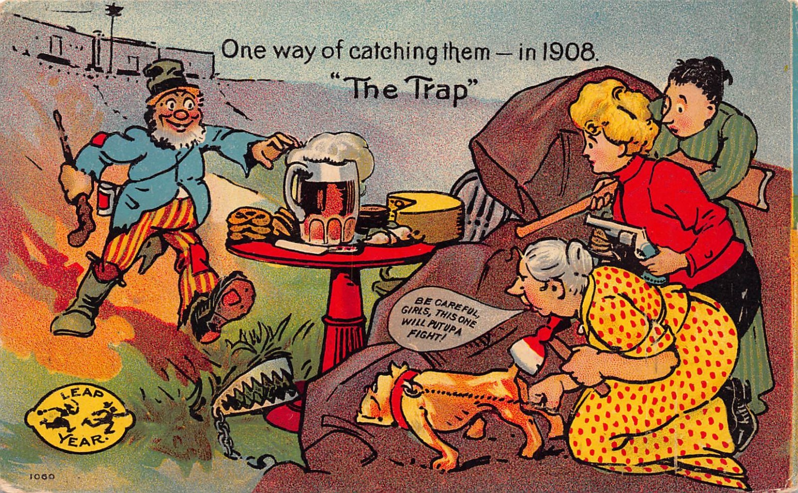 1908 Leap Year One Way Catching Them “The Trap” 1060 Postcard