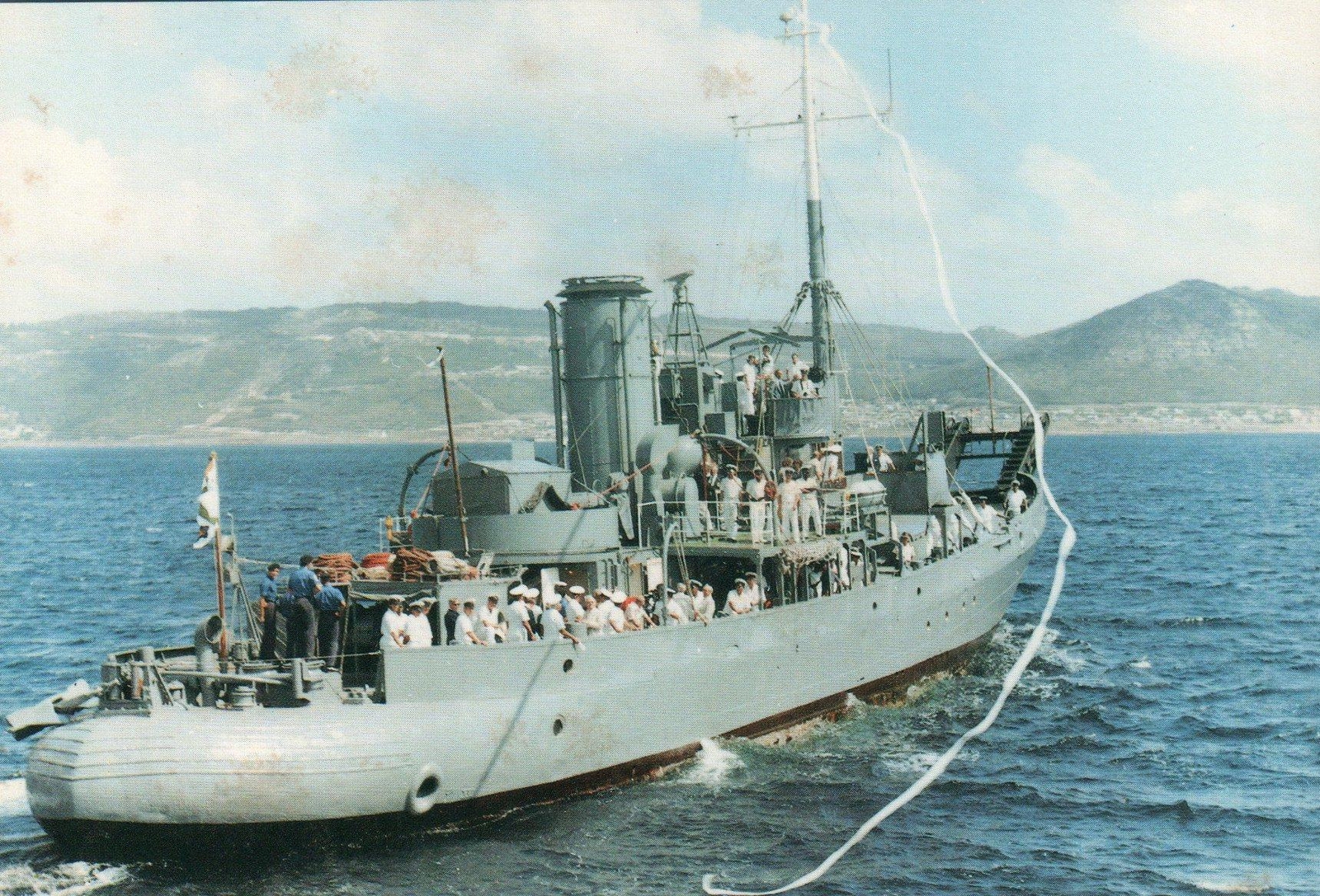 SA SS SOMERSET in False Bay on Decommissioning POSTCARD - VERY GOOD - UNUSED