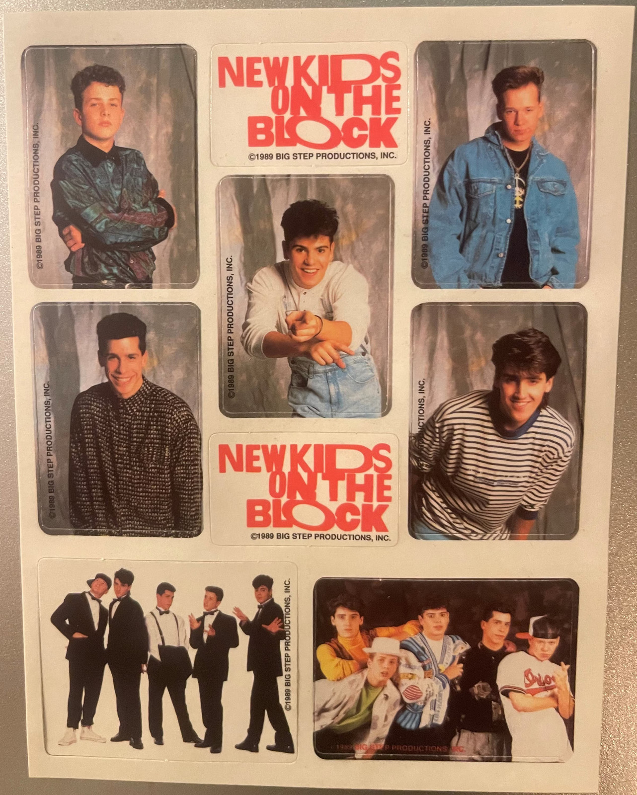 Vintage 1989 New Kids on the Block Sticker Sheet 🎤 NKOTB Big Step Productions