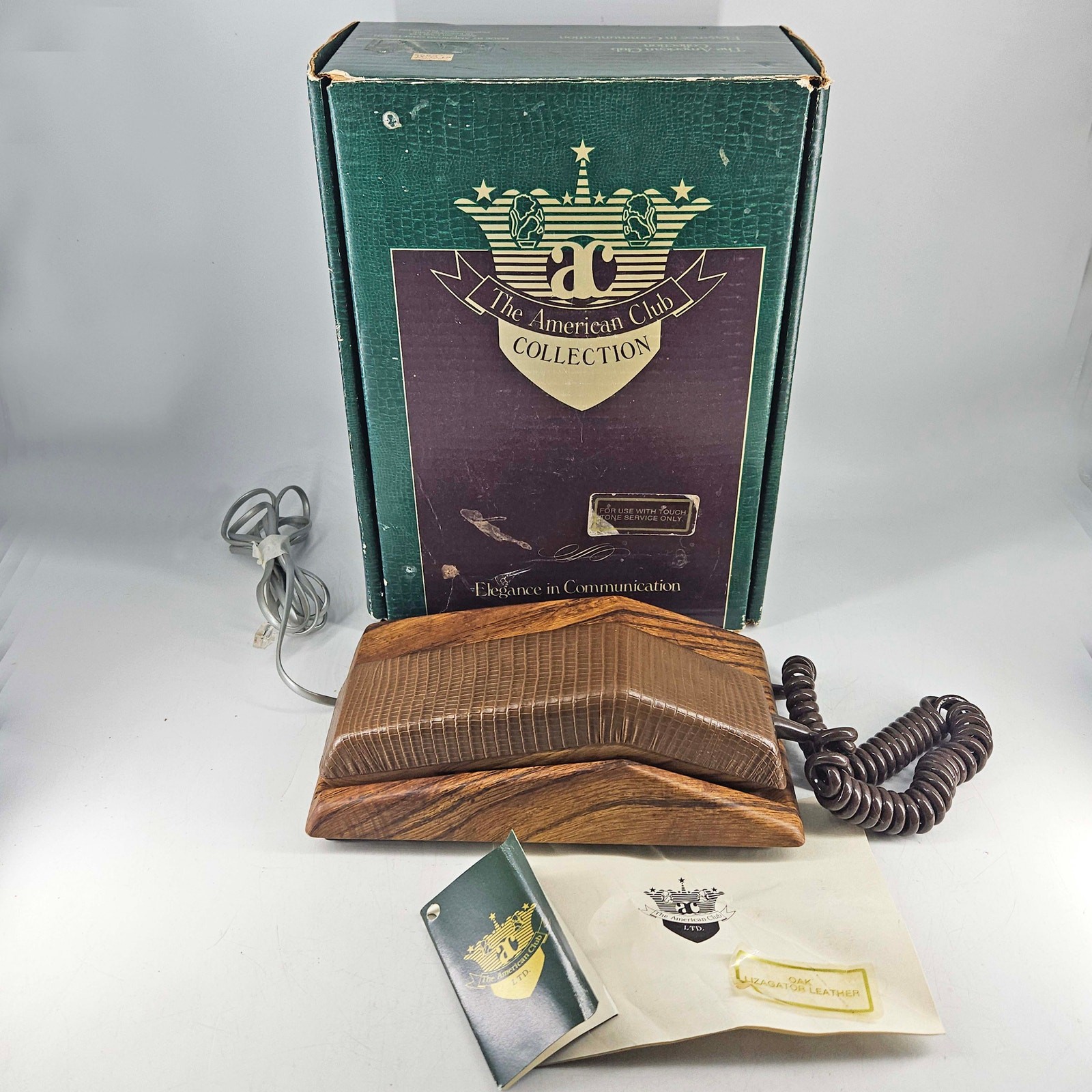 Northern Telecom Contempra The American Club alligator leather oak telephone