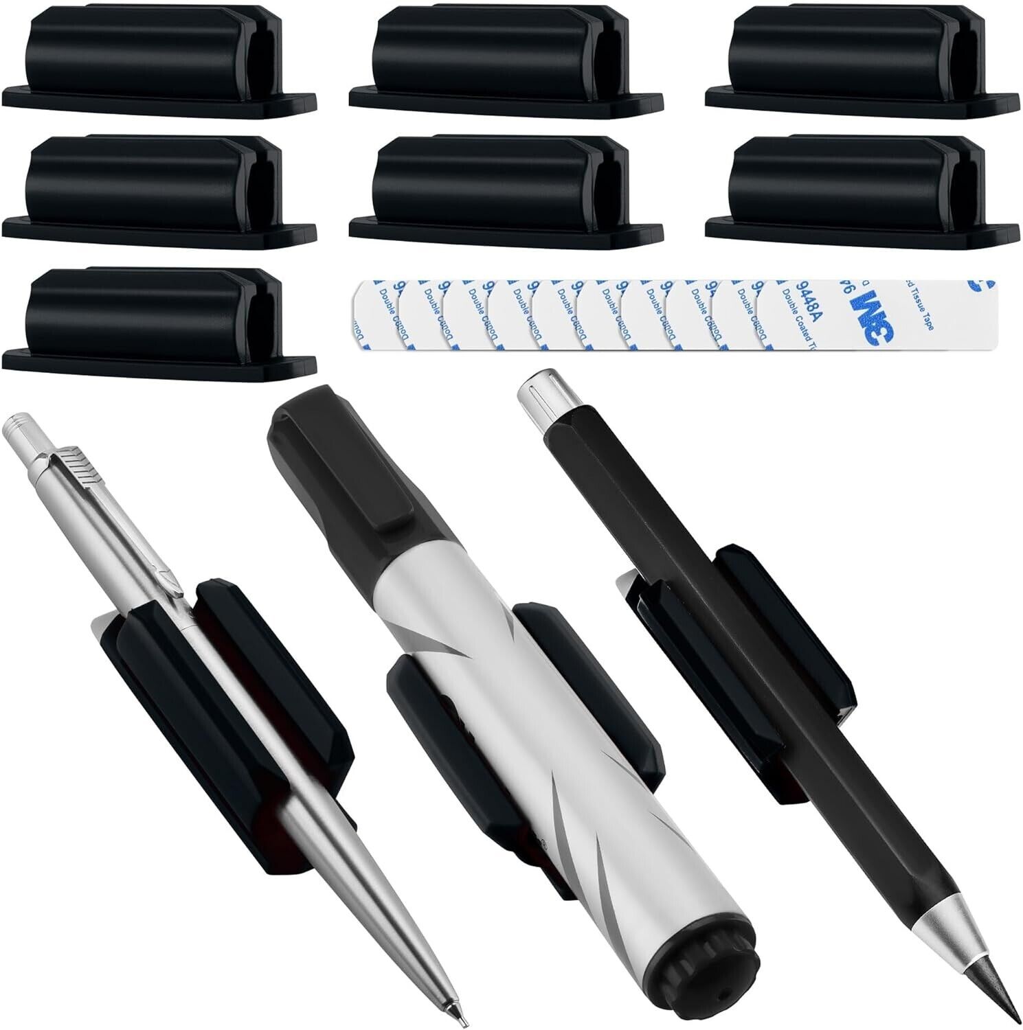 Pen Holder Set of 10, Adhesive Pen Holder for Desk or Any Surface, Pencil Holder