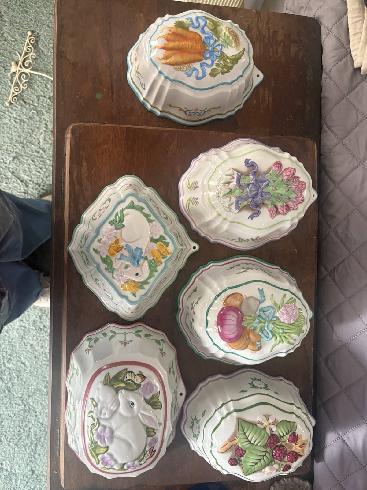 6 Vintage Franklin Mint Le Cordon Bleu Ceramic Molds