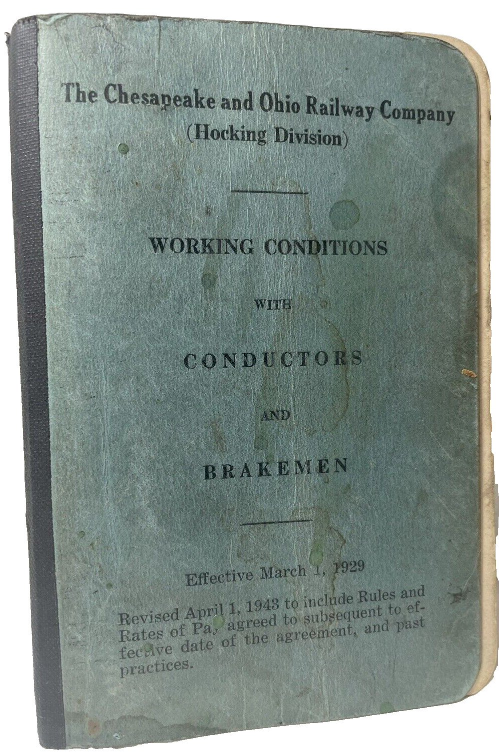 1929 C&O Railway Hocking Div Working Condition Conductors Brakeman book