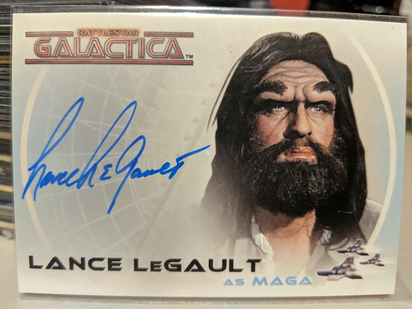 Complete Battlestar Galactica Lance LeGault A6 Autograph Card as Maga NM d. 2012