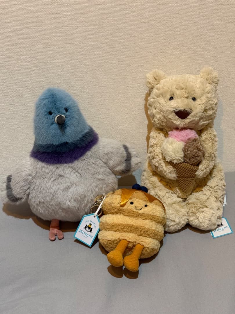 Jellycat [3-piece set] Pancake, Pigeon, and Ice Cream Bear - NYC Limited Edition