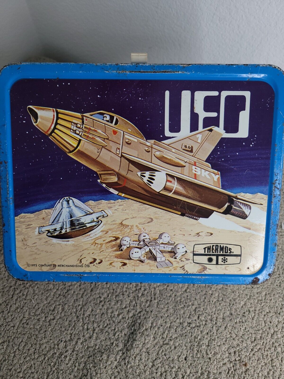 Vintage 1973 Thermos UFO Lunchbox space Belonged To Bobby Baker 😆 