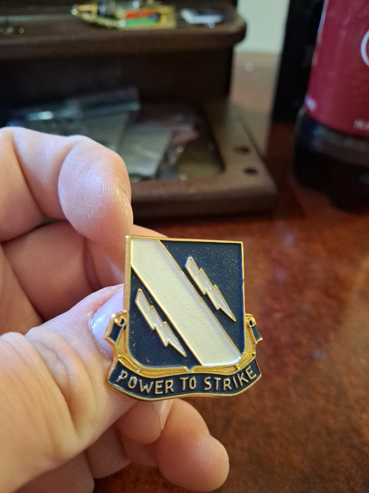 RARE WW2 370th Armored Infantry DUI Painted Variant PB Lauer Nurnberg Hallmark 