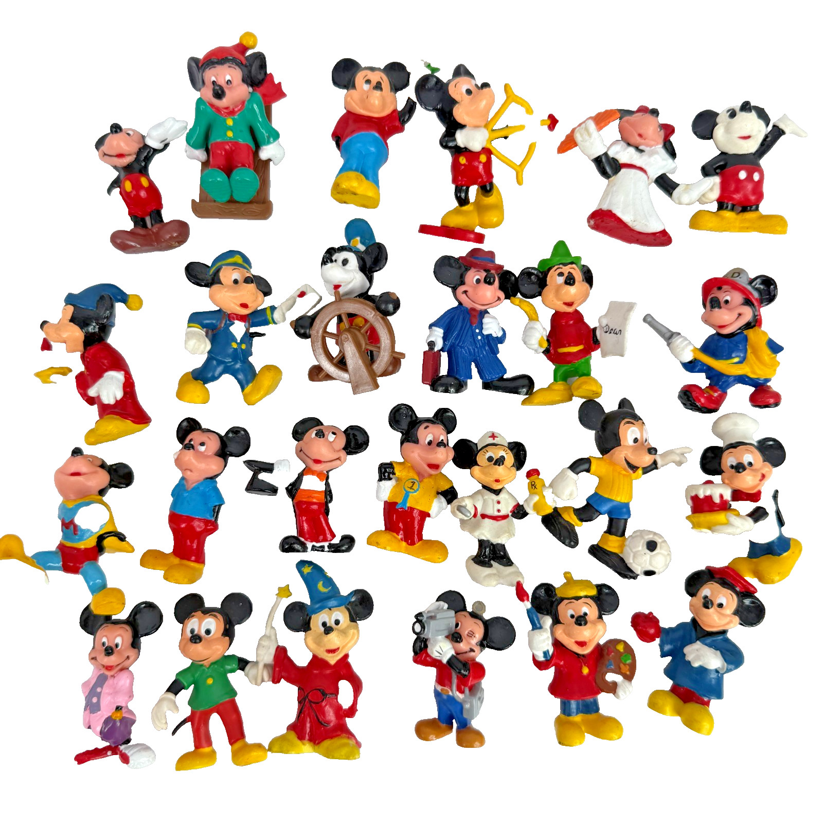 Vintage Disney Mickey Mouse 1980\'s PVC Figurine Lot of 25 Costumes Applause 2\