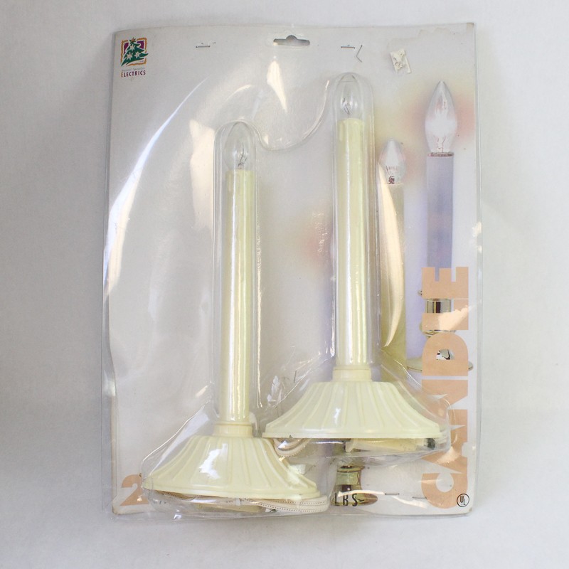 Vintage 1995 Indoor Electric Candles Plastic Wax Drip 2-Pack NOS Sealed