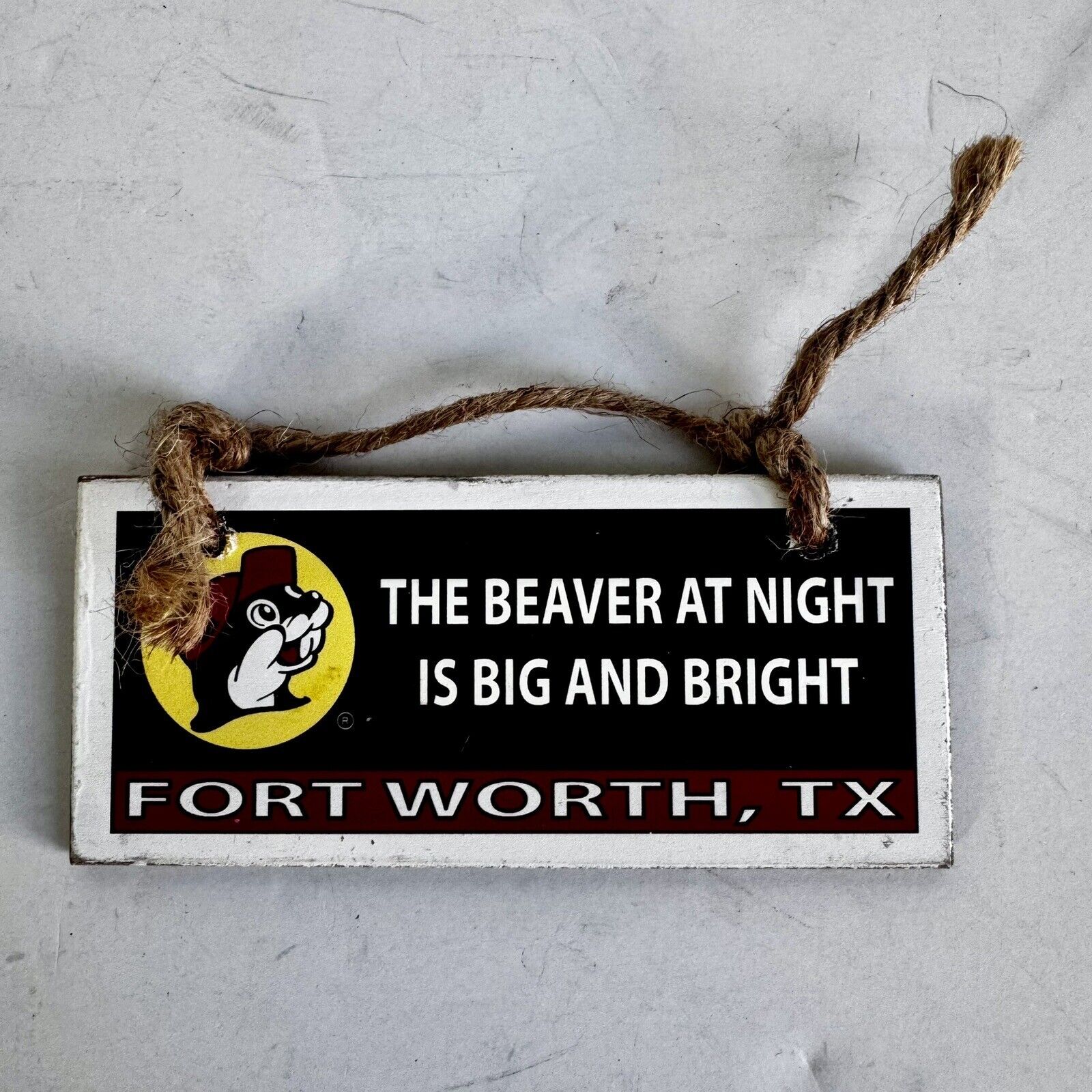 Buc-ee's Hanging Billboard Sign Beaver at Night Big Bright Fort Worth, Tx Texas