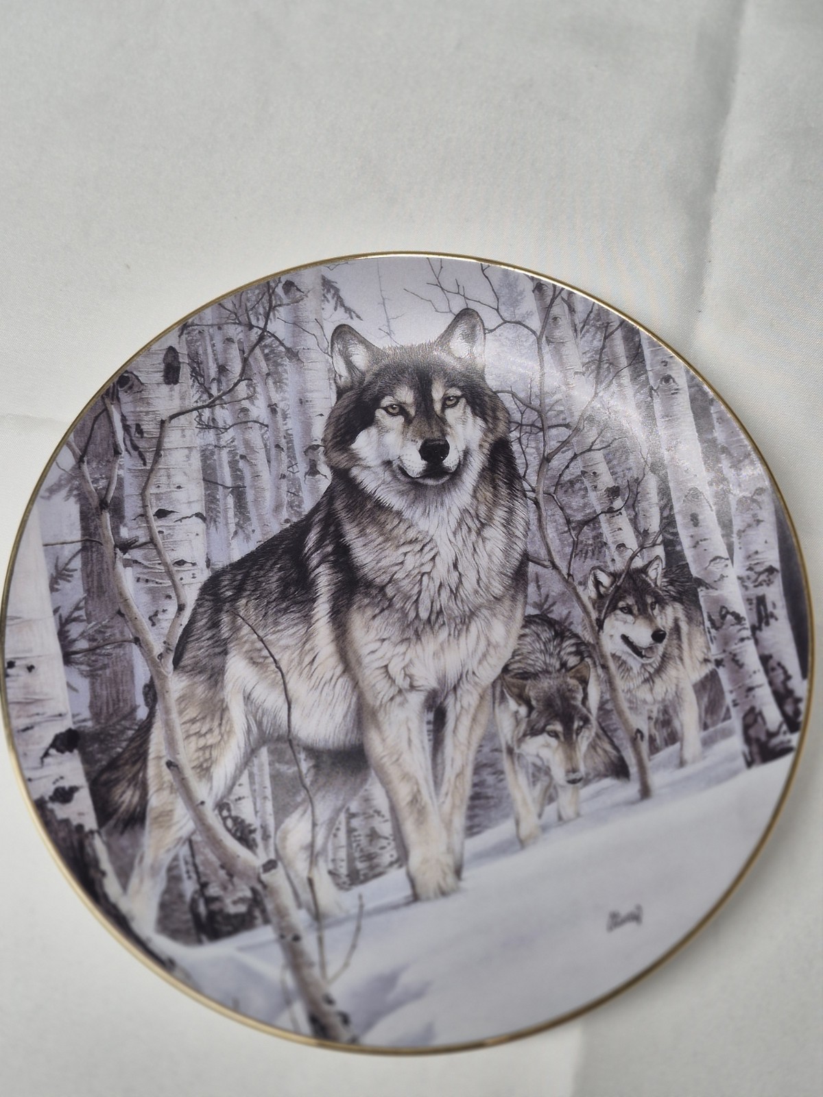 Hamilton Collection A Second Glance Al Agnew Year of the Wolf Porcelain Plate Hamilton Collection A Second Glance Al Agnew Year of the Wolf Porcelain Plate