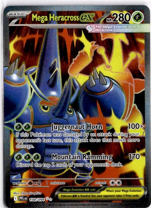 Pokemon : ME02: Phantasmal Flames #108/094 Mega Heracross ex